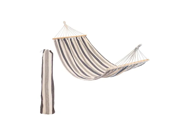 200 X 80cm Deluxe Cotton Garden Hammock - Navy Stripe