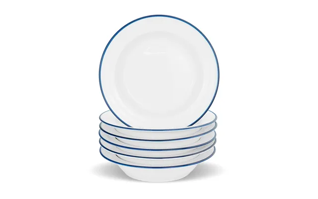 22cm Farmhouse White Porcelain Soup Bowls - Pack Of Six