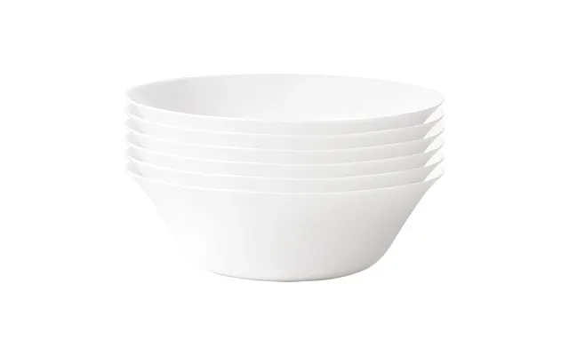 27cm White Moon Glass Salad Bowls - Pack Of Six