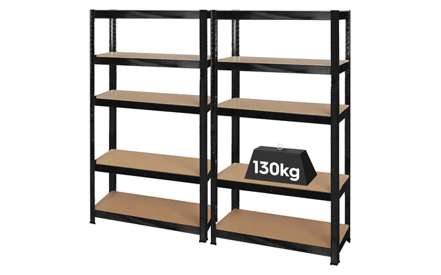 2pc 5-tier Steel Garage Shelving Units Set - 75 X 30 X 150cm