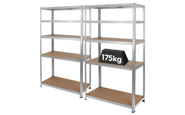 2pc 5-tier Steel Garage Shelving Units Set - 90 X 40 X 180cm