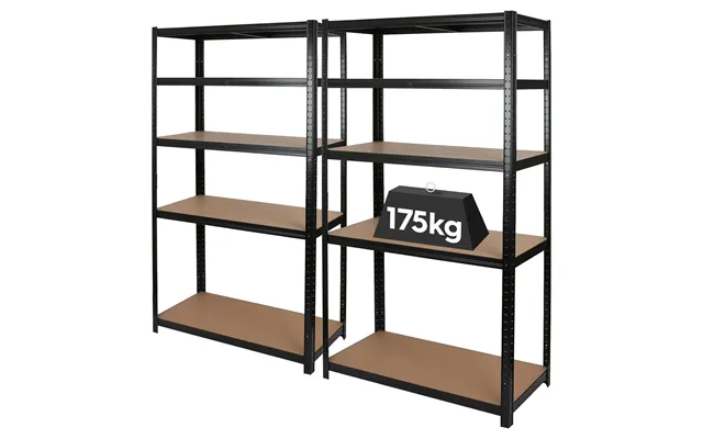 2pc 5-tier Steel Garage Shelving Units Set - 90 X 40 X 180cm