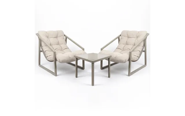 3 Piece Padded Patio Bistro Set - Beige