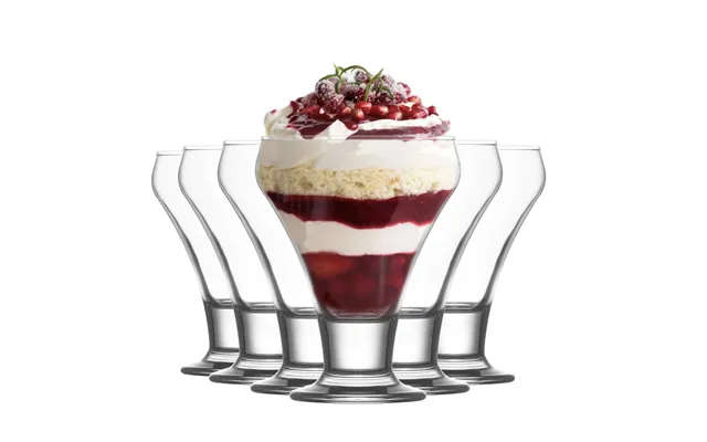 305ml Clear Frosty Glass Ice Cream Bowls - Pack Of Six