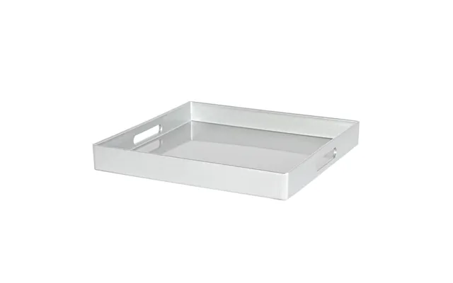 33cm Square Lacquer Tray - Silver