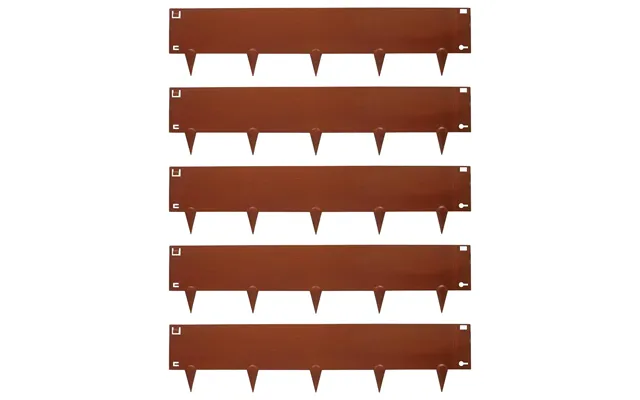 5pc Steel Lawn Edging Set - 5m X 16cm