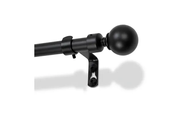 77cm To 150cm Extendable Metal Ball Curtain Pole Kit - Black
