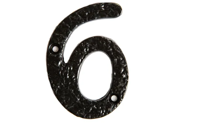 80mm Black Rustic Iron House Number 6