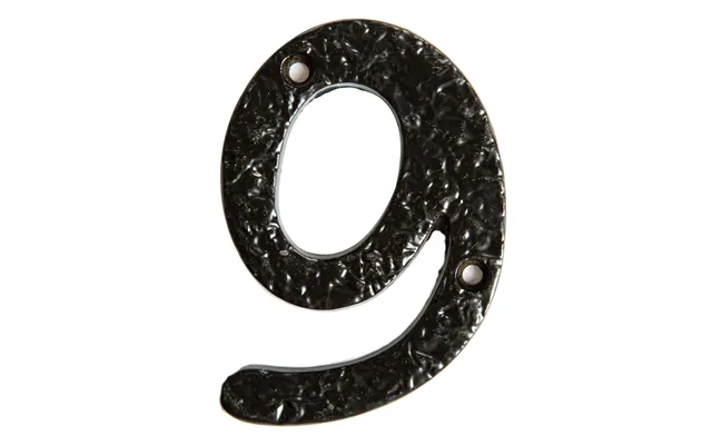 80mm Black Rustic Iron House Number 9