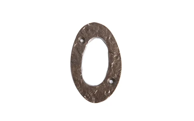 80mm Grey Rustic Iron House Number 0