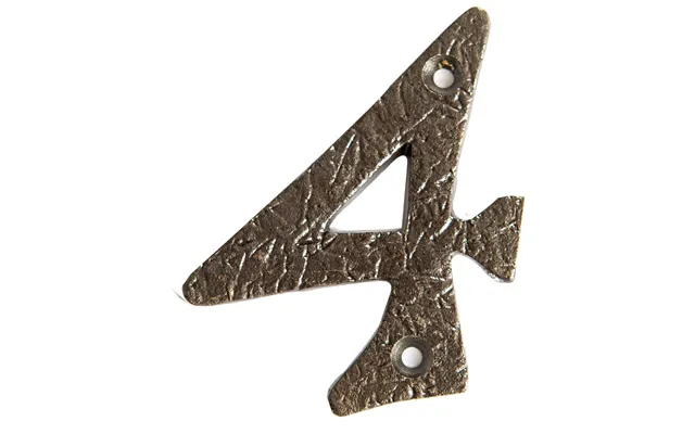 80mm Grey Rustic Iron House Number 4