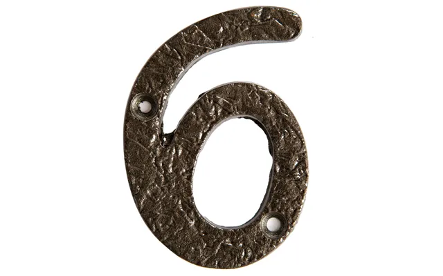 80mm Grey Rustic Iron House Number 6