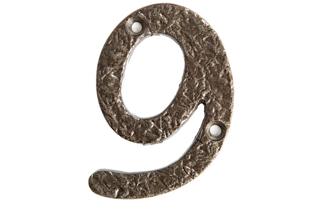80mm Grey Rustic Iron House Number 9