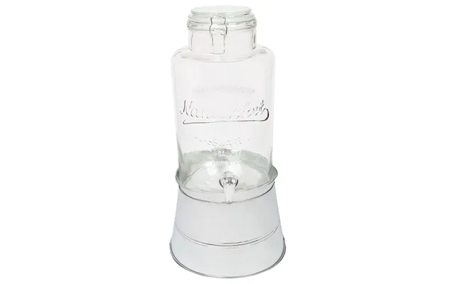8.7l Glass Drinks Dispenser With Tap & Bucket Stand - Silver