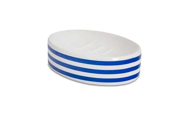 Blue Striped Ceramic Soap Dish