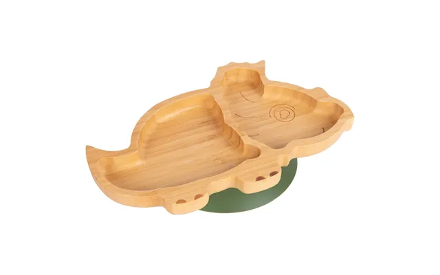 Dani The Dinosaur Bamboo Suction Plate - Olive