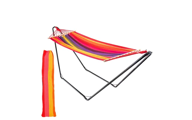 Deluxe Cotton Garden Hammock With Metal Stand - Multi