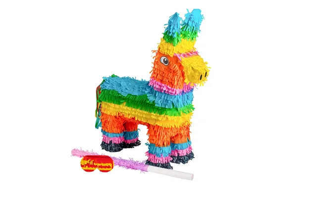 Large Donkey Pinata Party Set - Pink Stick