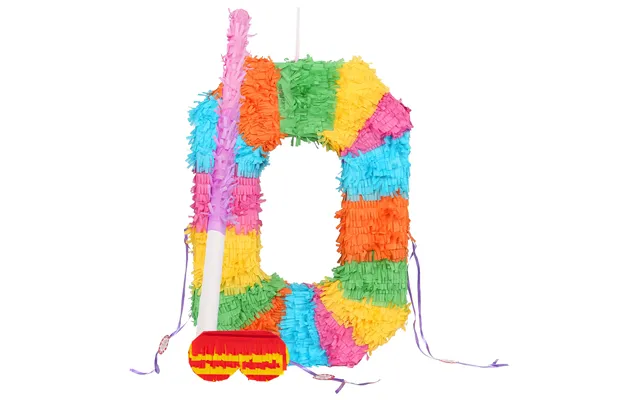 Large Number 0 Pinata Party Set - Pink Stick