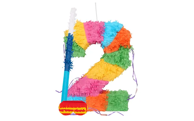 Large Number 2 Pinata Party Set - Blue Stick
