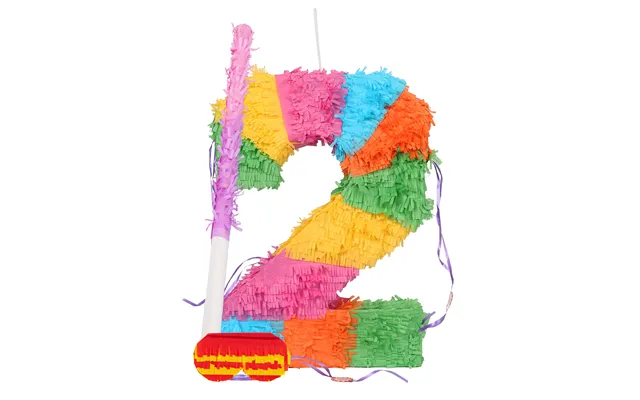 Large Number 2 Pinata Party Set - Pink Stick