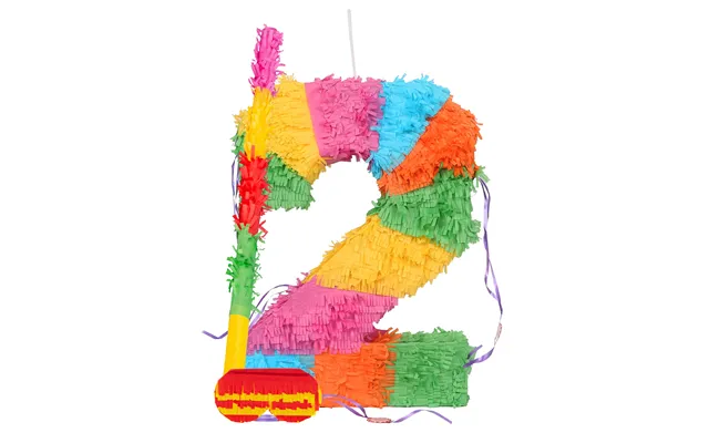 Large Number 2 Pinata Party Set - Rainbow Stick