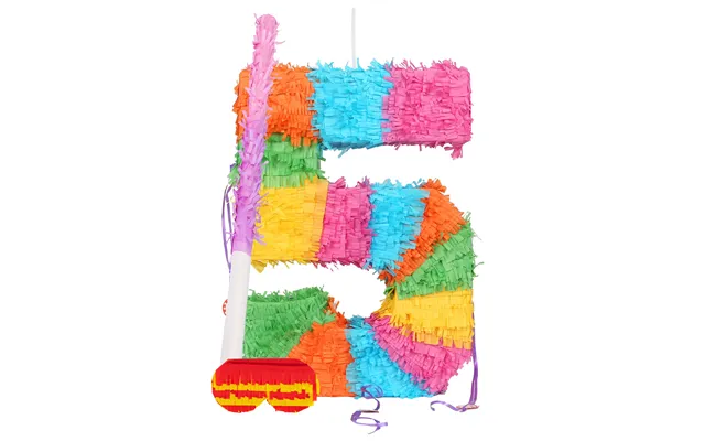 Large Number 5 Pinata Party Set - Pink Stick
