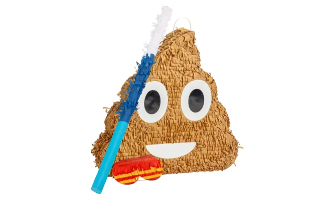 Large Poop Emoji Pinata Party Set - Blue Stick