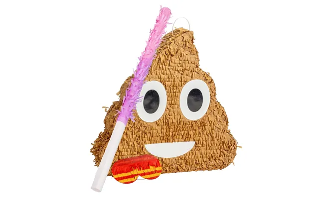 Large Poop Emoji Pinata Party Set - Pink Stick