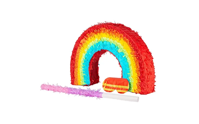 Large Rainbow Pinata Party Set - Pink Stick