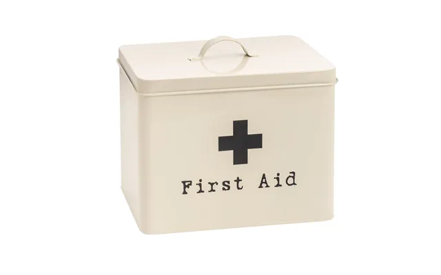 Large Vintage First Aid Tin - Cream