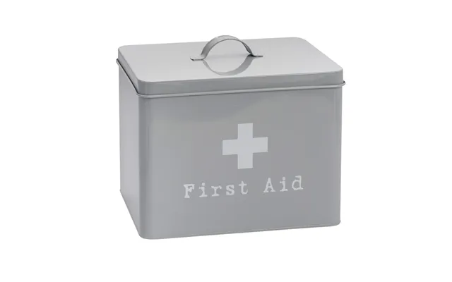 Large Vintage First Aid Tin - Grey