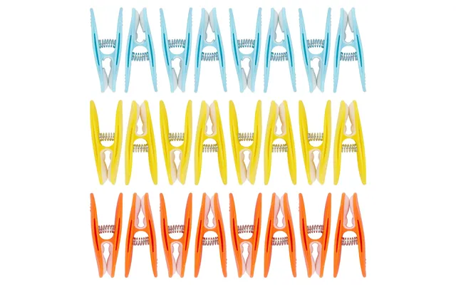 Multi Plastic Soft Touch Clothes Pegs - Pack Of 24
