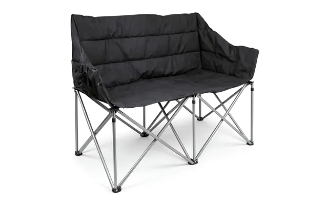 Padded Folding Double Camping Chair - Black