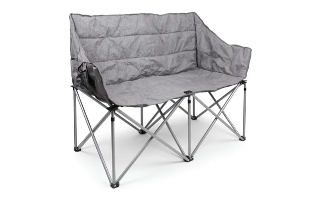 Padded Folding Double Camping Chair - Grey