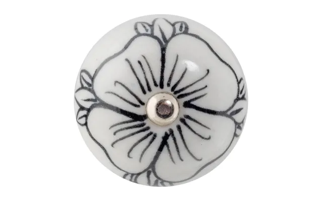 Round Geometric Ceramic Cabinet Knob - Black Bud