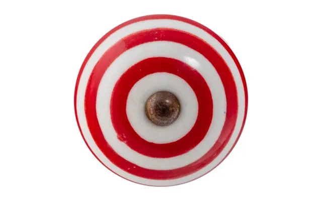 Round Stripe Ceramic Cabinet Knob - Burgundy