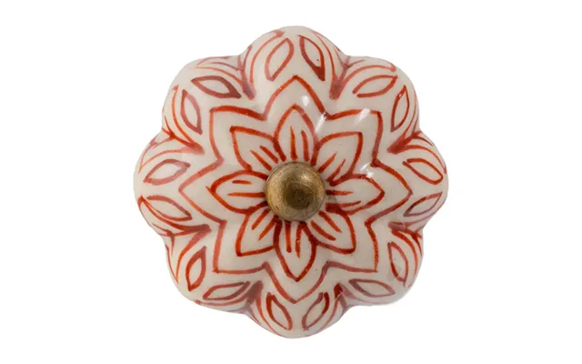 Vintage Floral Ceramic Cabinet Knob - Burgundy