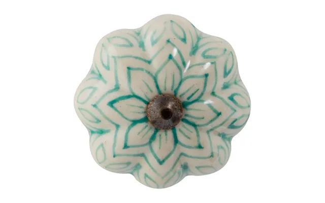 Vintage Floral Ceramic Cabinet Knob - Mint