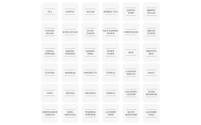 White Storage Jar Labels - Pack Of 36 Labels