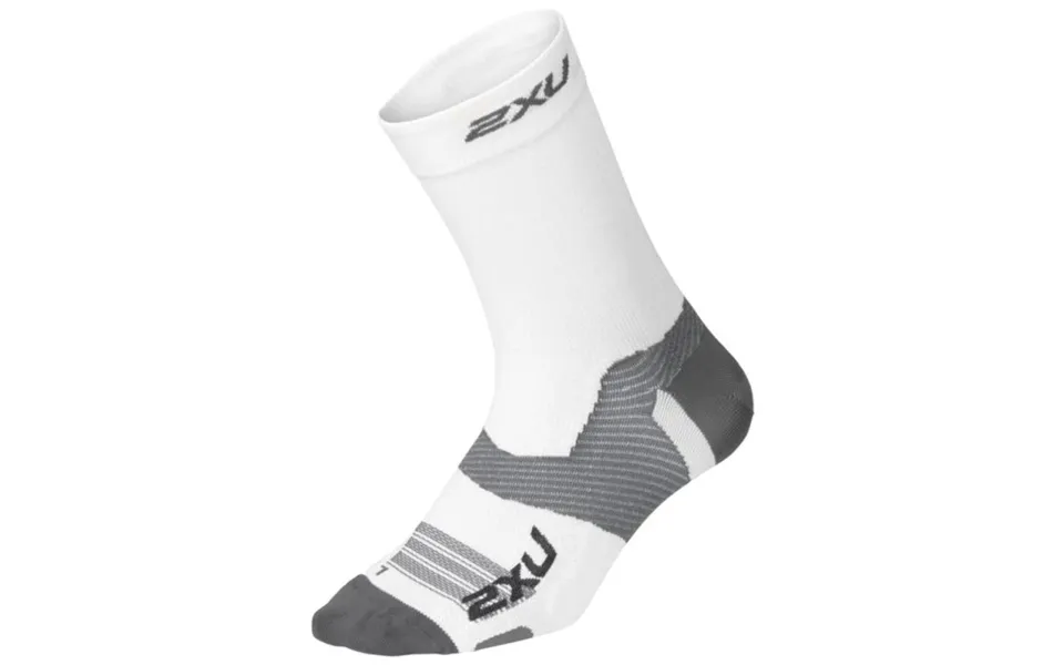 2xu Vectr Light Cushion Crew Socks - Premium Comfort For Runners In White Grey