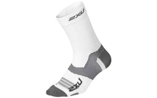 2xu Vectr Light Cushion Crew Socks - Premium Comfort For Runners In White Grey product image
