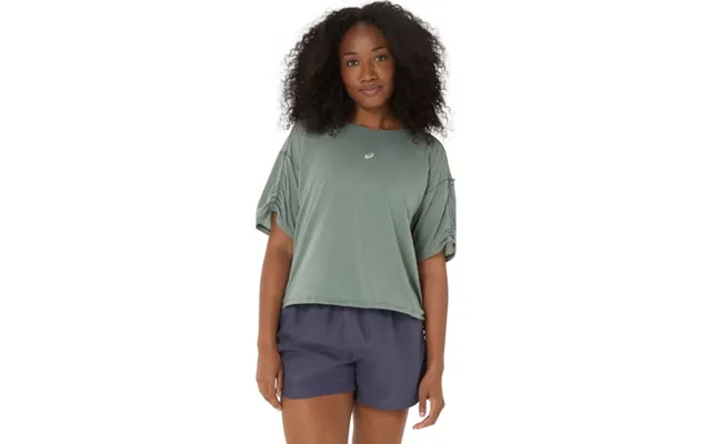 Asics Nagino Run Ss Top Women's T-shirt In Monument Blue For Running And Training - Size L