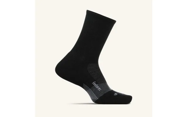 Feetures Merino 10 Cushion Mini Crew Socks For Men - Charcoal Running Comfort