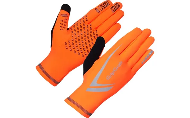 Gripgrab Hi-vis Winter Running Gloves In Orange Enhanced Visibility & Warmth