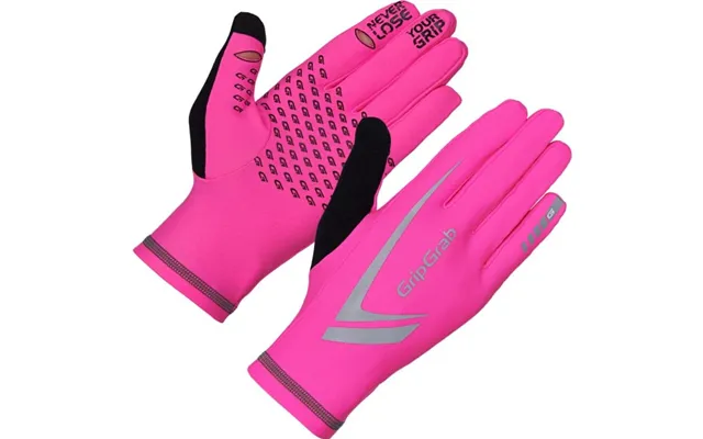 Gripgrab Hi-vis Winter Running Gloves In Pink Enhanced Visibility & Comfort