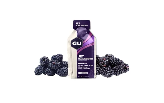 Gu Energy Gel With Caffeine - Jet Blackberry, Ideal For Runners Seeking Quick Energy Boost During Training And Races