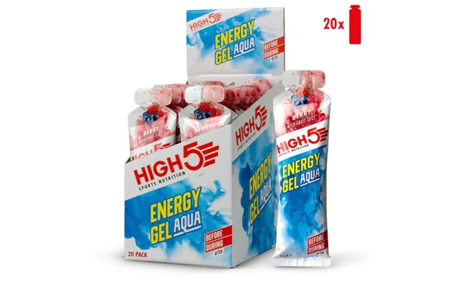 High5 Energy Gel Aqua Berry - 20 Pack For Endurance Athletes And Runners