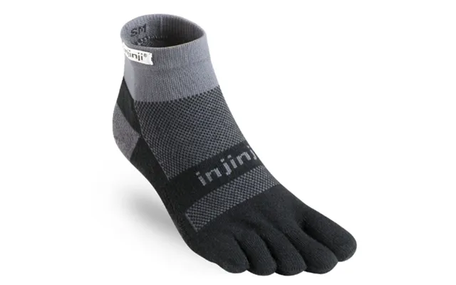 Injinji Performance Run Mid Weight Mini Crew Socks - Grey For Ultimate Comfort And Moisture Control In Running