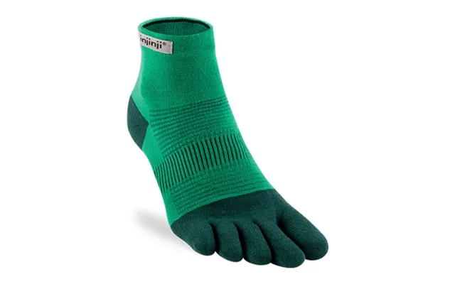 Injinji Run Lightweight Mini Crew Socks Green Size 44.5-47 For Running And Active Lifestyle